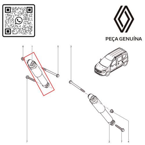 RN 07309R AMORTECEDOR TRASEIRO KANGOO II 2022 EM DIANTE 562107309R -4-